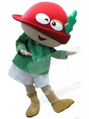 Cute Little Elf Mascot Costume Cartoon with Red Hat