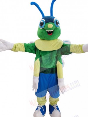 Cute Green Firefly Mascot Costume Insect
