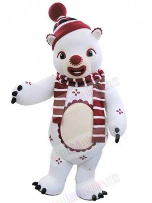 Clown White Bear Mascot Costume For Adults Mascot Heads
