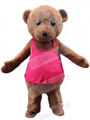 Bear with Red Dress Mascot Costume For Adults Mascot Heads
