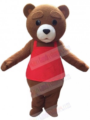 Bear with Red Vest Mascot Costume For Adults Mascot Heads