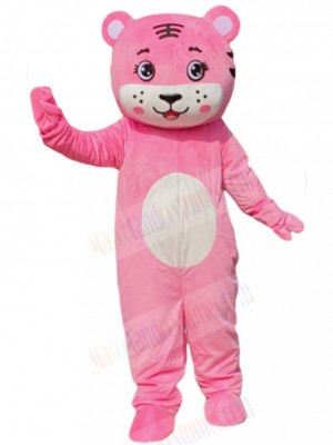Likable Pink Baby Tiger Mascot Costume Cartoon