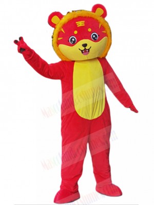 New Arrival Pleased Red Tiger Mascot Costume Cartoon