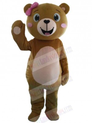 Fröhliches braunes Bären-Maskottchenkostüm für Mädchen – ideal für Promotion, Event, Schule & Fasching
