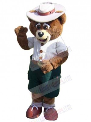 Bear in White T-shirt Adult Mascot Costume Animal