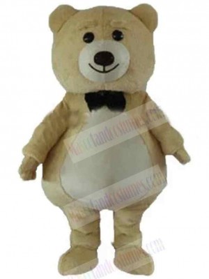 Happy Beige Bear Mascot Costume Animal