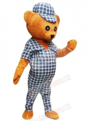 Bear in Plaid Suit Mascot Costume Animal