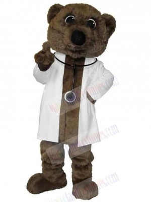 Brown Doctor Bear Mascot Costume Animal