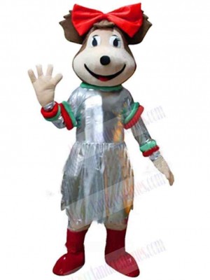 Dandified Girl Bear Mascot Costume Animal