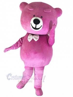 Happy Pink Teddy Bear Mascot Costume Animal