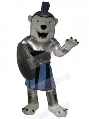 Bear with Silver Armor Mascot Costume Animal