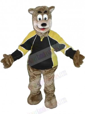 Brown Bear in Sportswear Mascot Costume Animal