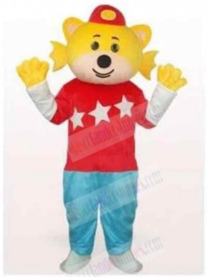 Bear in Red T-shirt Mascot Costume Animal