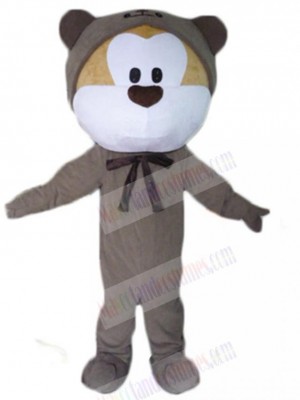 Beige And White Gray Combination Bear Mascot Costume Animal