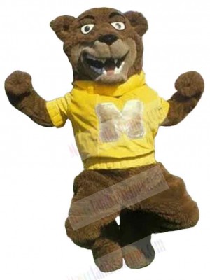 Bear in Yellow Sweat Shirt Mascot Costume Animal
