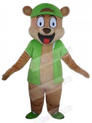 Bear with Green Shoes Mascot Costume Animal