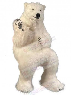 Realistisches Eisbären-Maskottchenkostüm für Erwachsene – Maskottchenköpfe