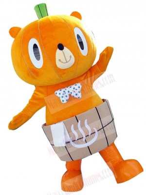 Orangefarbenes Kürbis-Bären-Maskottchenkostüm (Tier)