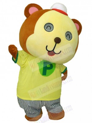 Brown and Yellow Bear Mascot Costume Animal