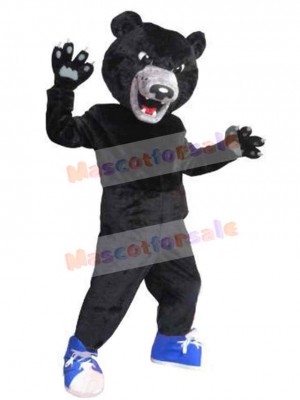 Kostüm eines wild aussehenden Schwarzbären als Maskottchen
