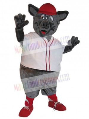 Pig with Red Hat Mascot Costume Animal