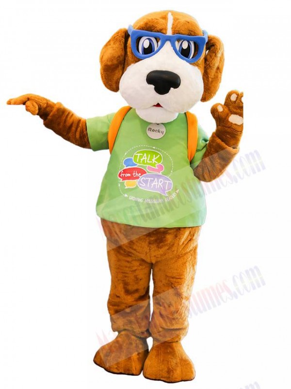Rocky Reader Dog mascot costume