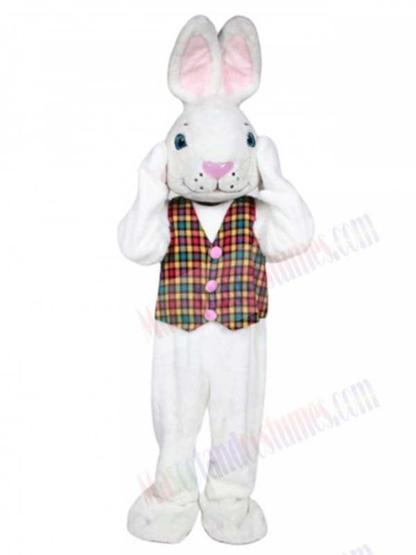 Mr. White Bunny mascot costume