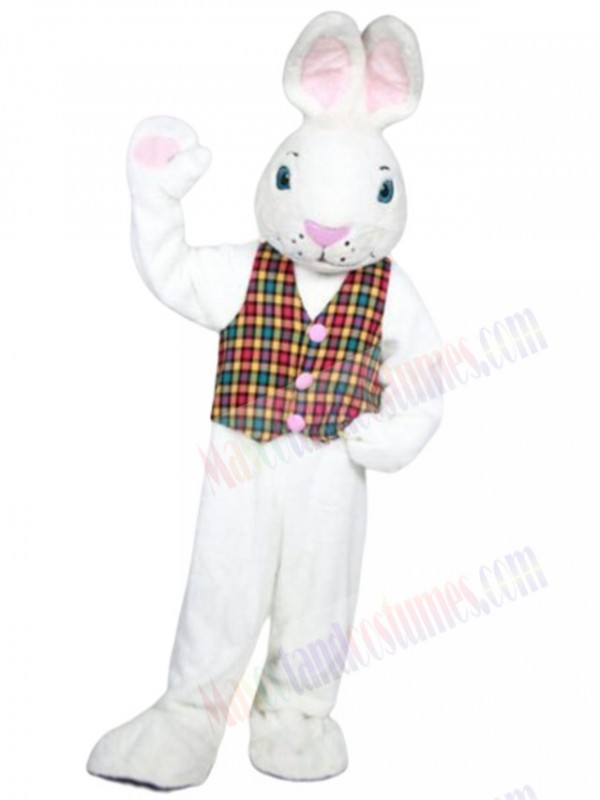 Mr. White Bunny mascot costume