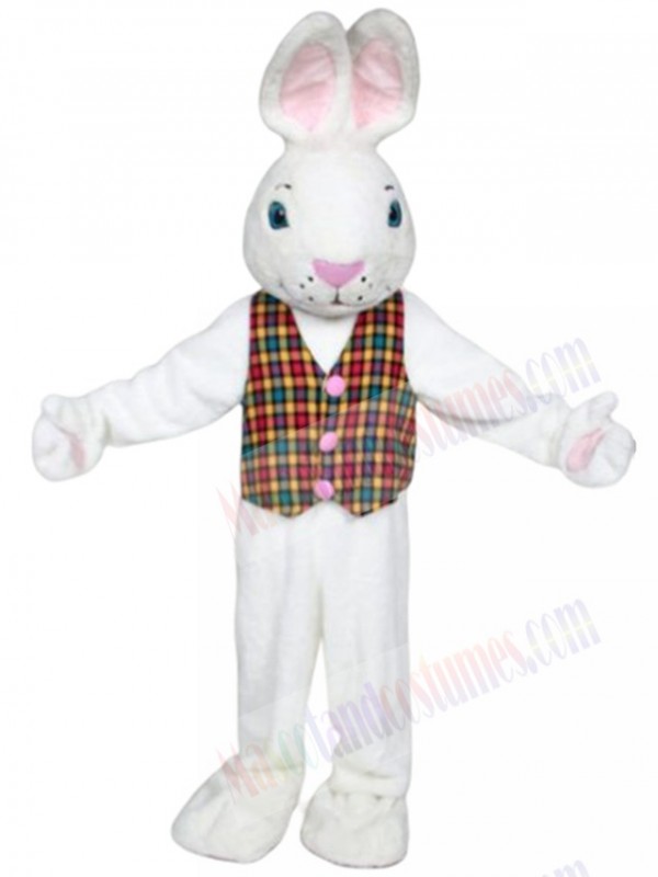 Mr. White Bunny mascot costume