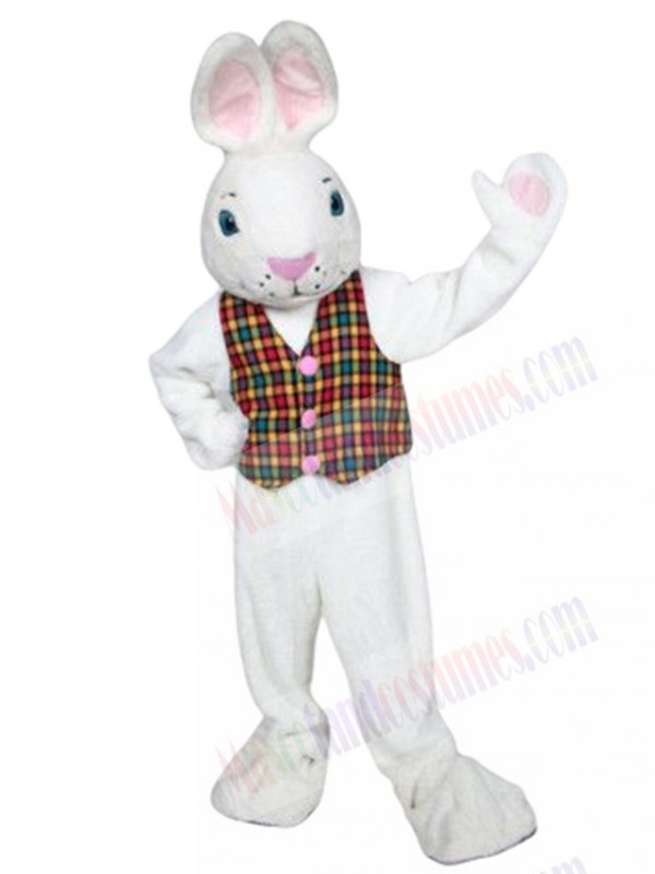Mr. White Bunny mascot costume