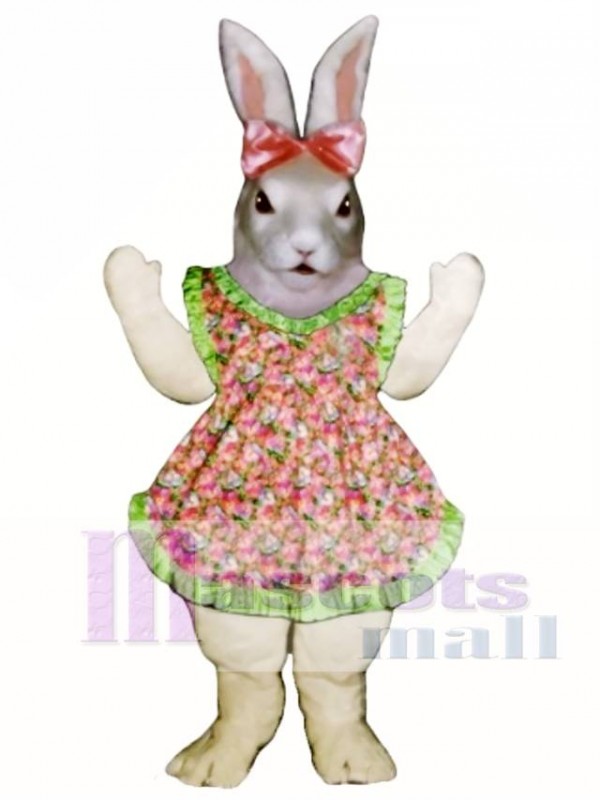 Easter Jill Bunny Rabbit with Apron & Bow Mascot Costume