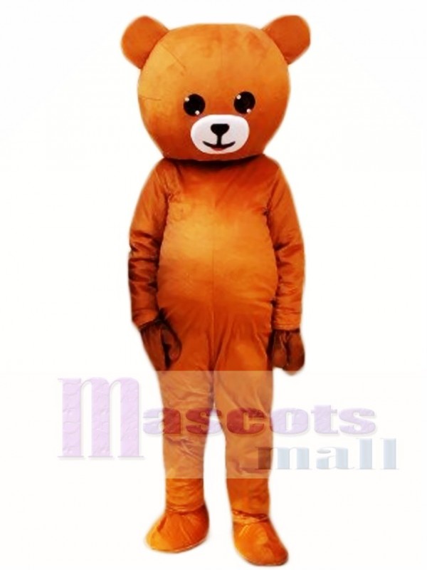 Laugh Smile Light Brown Bear Mascot Costumes Line Town Friends 
